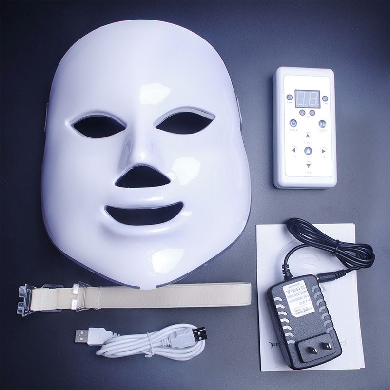 Cross-Border LED Photon Quantum Sr Beautification Tool Household Face Red And Blue Everbright Bank Light Seven-color Beauty Apparatus Mask Beauty