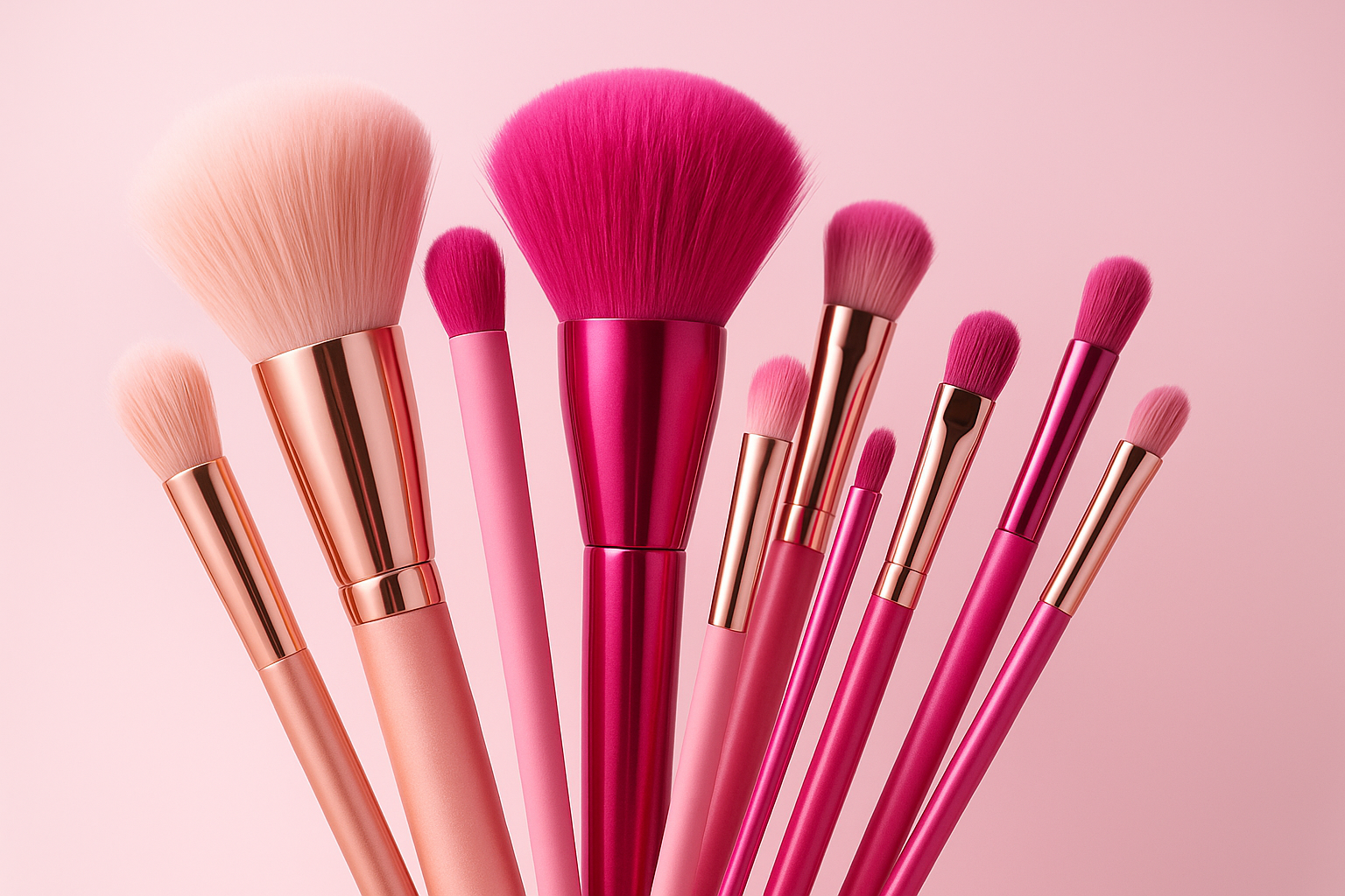 very pink make up brushes